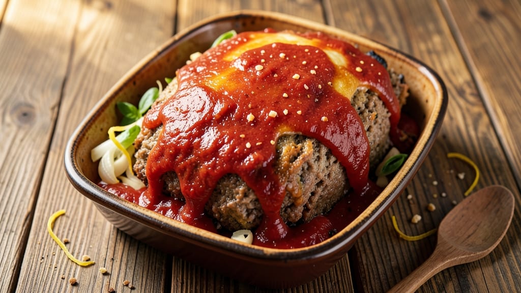 American Meatloaf Recipe with Tomato Sauce: Juicy Glaze-Sealed Crust and Herb-Infused Crumb