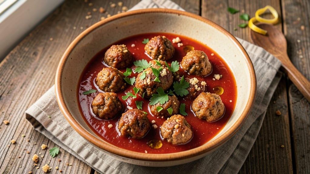 Baked Meatball Sauce Recipe: Tomato-Rich Simmer With Al Dente Meatballs