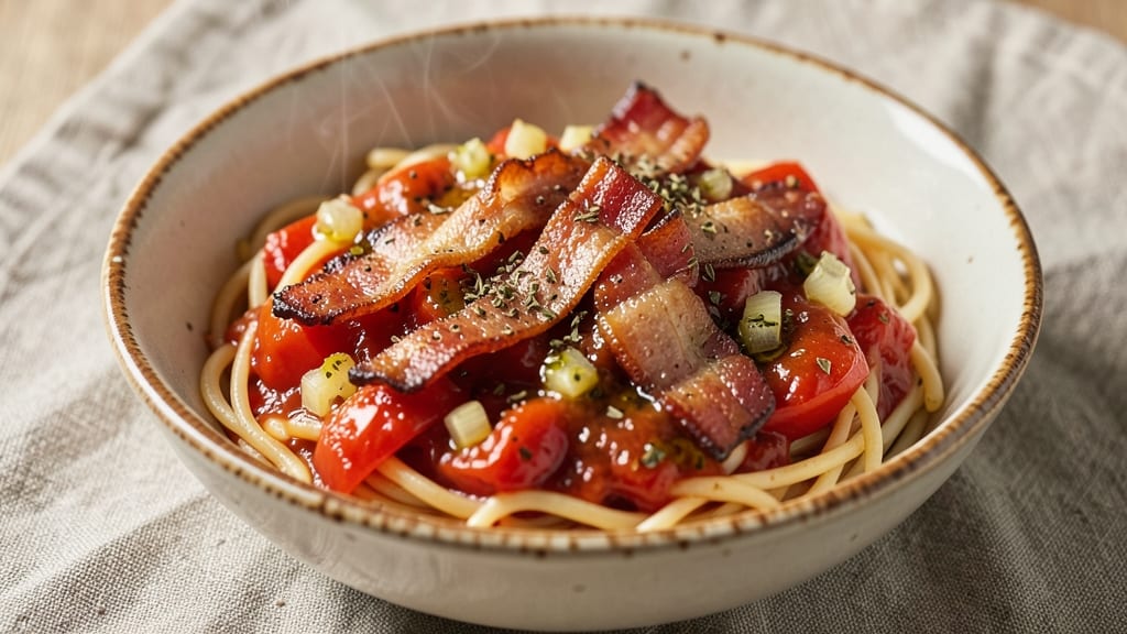 Bacon Spaghetti Sauce Recipe: Smoky Bacon-Infused Tomato With Crispy Bits